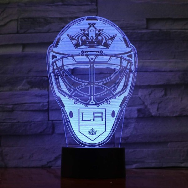 Akryl Lampe Rugby Hjelm 3D Nattlys Nyhet Gaver 7 Farger Skiftende Led Skrivebord Bordlampe for Gutter Gaver