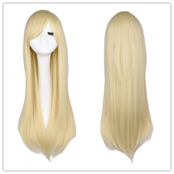 Wekity 80cm Kaunis ja Charmantti Cosplay Suora Hiusperuukki, vaalea kulta