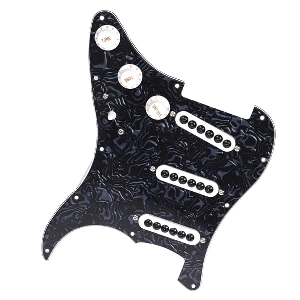SSS Pole Justerbar Pickup Black Pearl Laddad Pickguard för ST Style Elgitarr