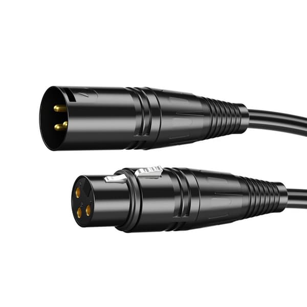 Han til hun lydkabel sort 6 meter PVC kappe fast forbindelse XLR mikrofonkabel til musikinstrument
