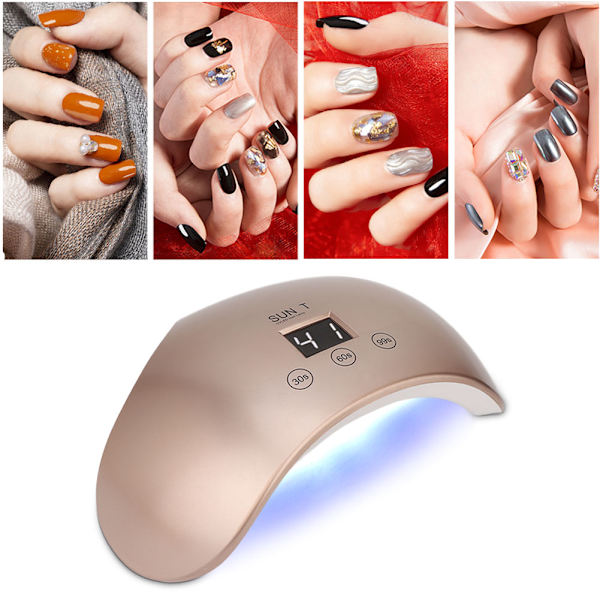24W Nagellampa UV LED Gel Nagellack Torktumlare Snabbtorkande LCD Nagelkonstmaskin