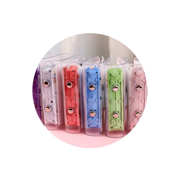 Ny 3-huls løsblads notesbog mini PVC gennemsigtig etui bærbar løsblads spole håndbog