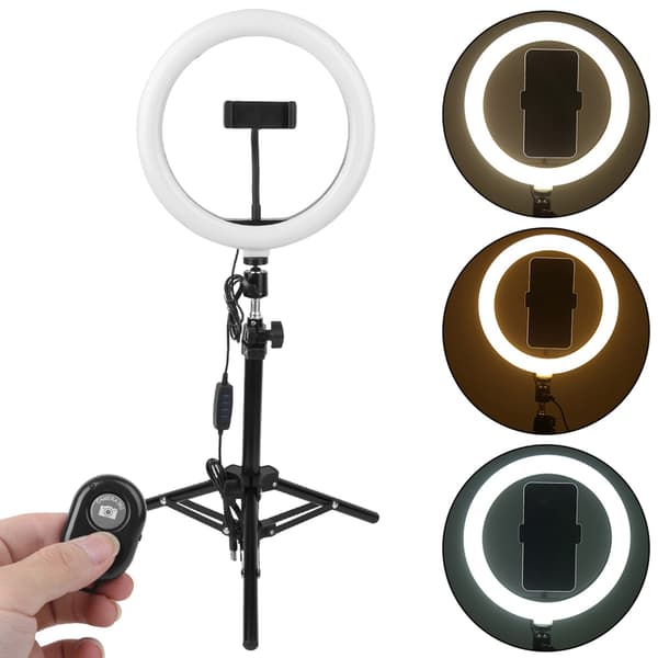 10'' dæmpbar LED-ringlys fotografering fyldlys med stativer til makeup videostudie