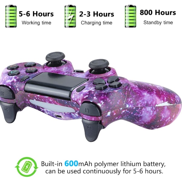 Dotpet PS4 Controller, Trådløs Controller Kompatibel med PS4/PS4 Pro/PS4 Slim/PC med Touch Panel/Audio Funktion/6-Axies Sensor/Du