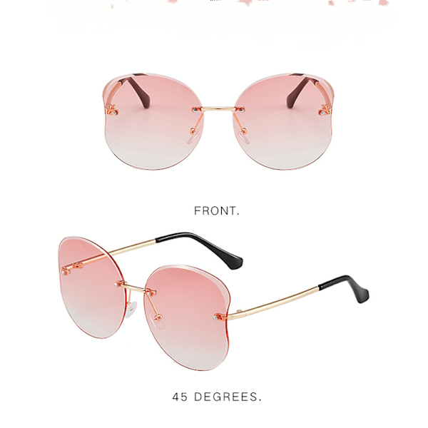 Trendy Retro Polygonal Cut Edge Lens Drenge og Piger Rammeløse Børns Solbriller UV Beskyttelse---Guld Ramme Dobbelt Grå Ark