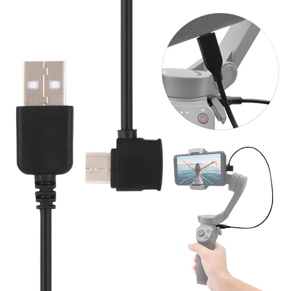 STARTRC-datakaapeli USB-kaapelit C-tyypin liitäntä DJI Osmo Mobile 3:lle, musta