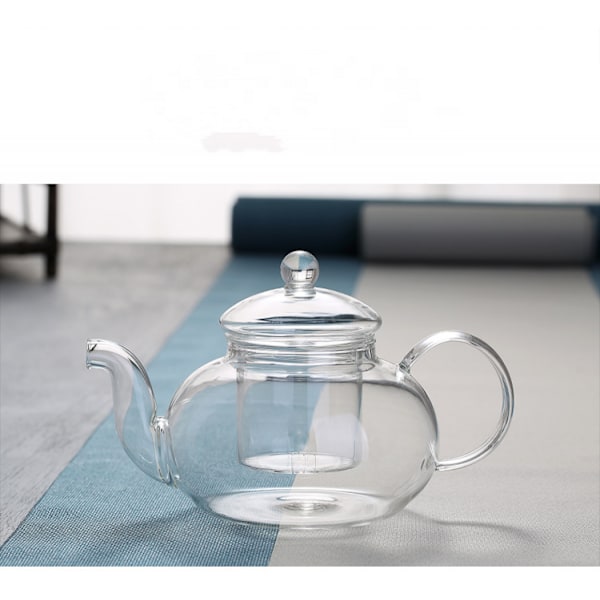 400 ml glastekanna med löstagbar infuser, spishällssäker tekanna, blommande och lösa tebladssats
