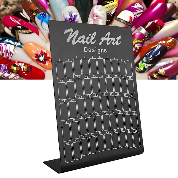 50 stk. Neglekunst Falske Spidser Diagram Display Board Palet Negletips Polsk Gel Farvekort (Sort)