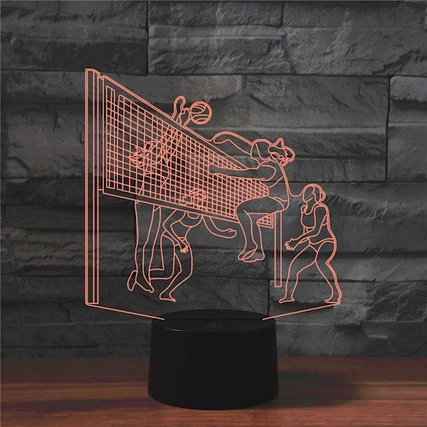 WJ 3D Play Ice Hockey Fjärrkontroll 16 Färger Nattljus Illusion Akryl LED Bordsängslampa Barn Sovrum Skrivbordsdekor Födelsedagspresenter Leksak
