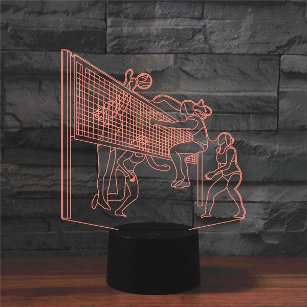 WJ 3D Spela Ishockey Fjärrkontroll 16 Färg Nattljus Illusion Akryl LED Bordslampa Barn Sovrum Skrivbord Inredning Födelsedagspresenter Leksak