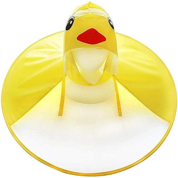 Regnkappa för barn med paraplyhatt - Vattentätt regnkläder i UFO-stil för småbarn, pojkar och flickor (Gul) yellow S