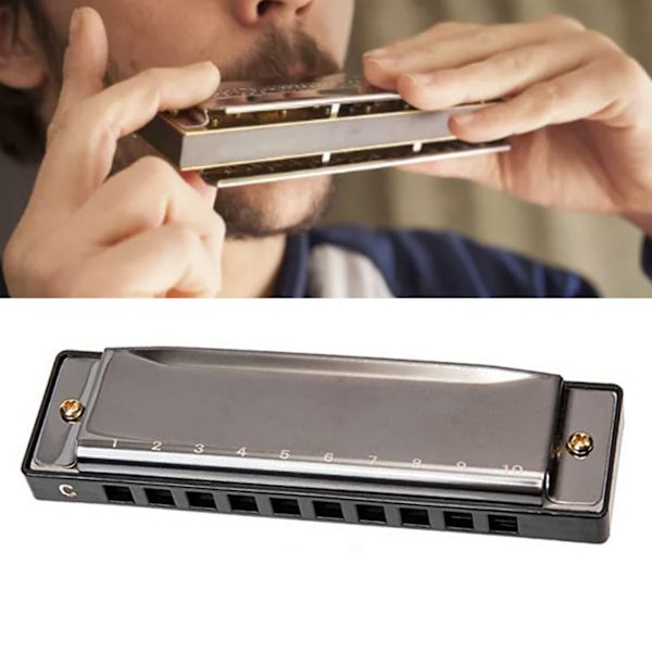 10-reikäinen C-sävellajin harmonikka aloittelijoille ja opiskelijoille - Kannettava suupilli, pieni tuulimusiikki-instrumentti