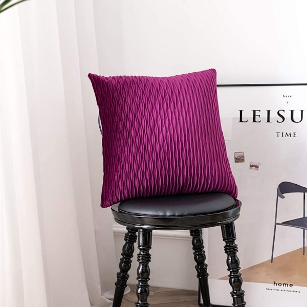 Lilla Stribede Sofa Pudebetræk: 2 Pak 18x18 Tommer Originale Fløjls Kvadratiske Pudebetræk til Bondehus Indretning