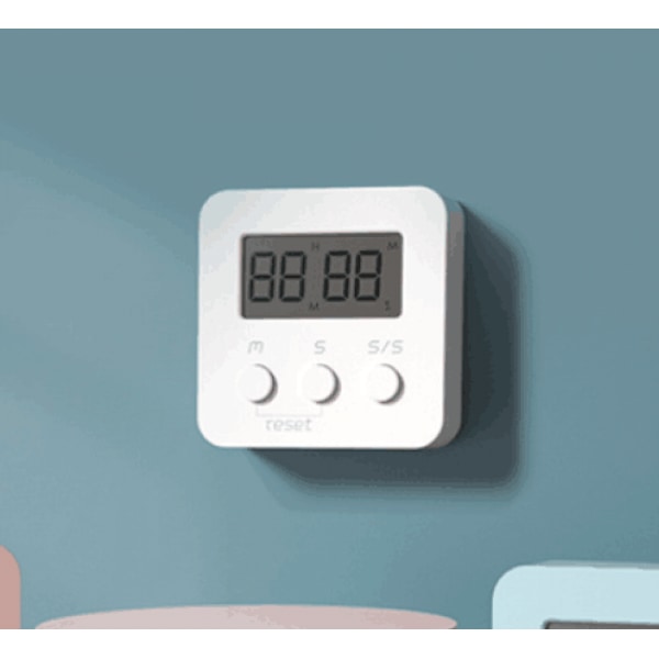 Display køkkentimer - Madlavningstimere til køkkenlærere Studerende Spil Børn Møder - Digital timer Magnetisk bagside Høj alarm (Hvid)