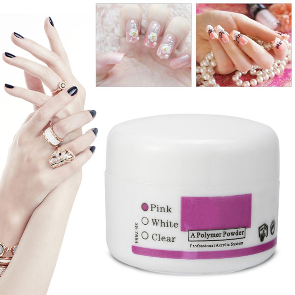 20g Akrylpulver Kristall Nagel Manikyr Polymer Dekor Nagelkonst Sminkverktyg (Rosa)