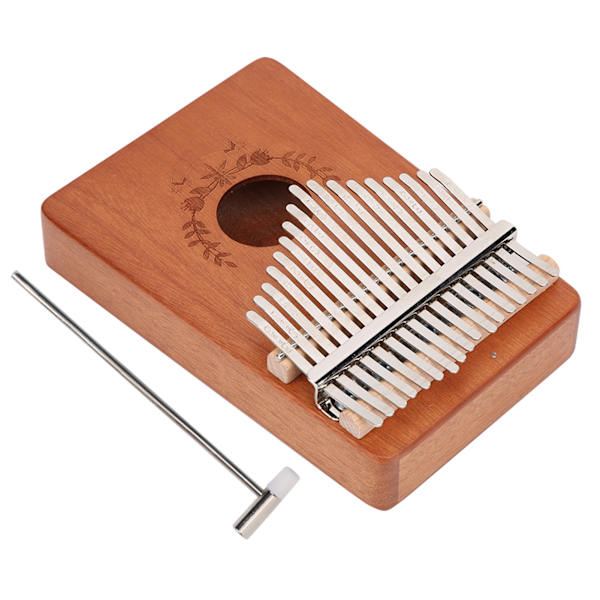 Kalimba Tommelfingerklaver Mahogni Lille Bærbar 17 Tangenter til Begynder Musikinstrument LTK17S (Naturlig)