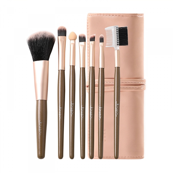 Real Perfection Makeup Brushes 7pcs Makeup Brushes Set med 1 Eyebrow Razor Premium Syntetiske Foundation Brushes Blending Face