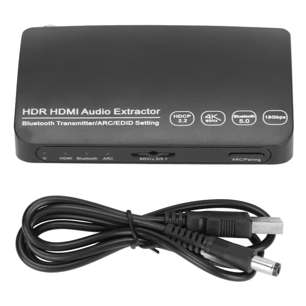 Audio Extractor 4K 60Hz HDR Synkron ARC Audio Splitter med 5.0 Bluetooth-sender til computer