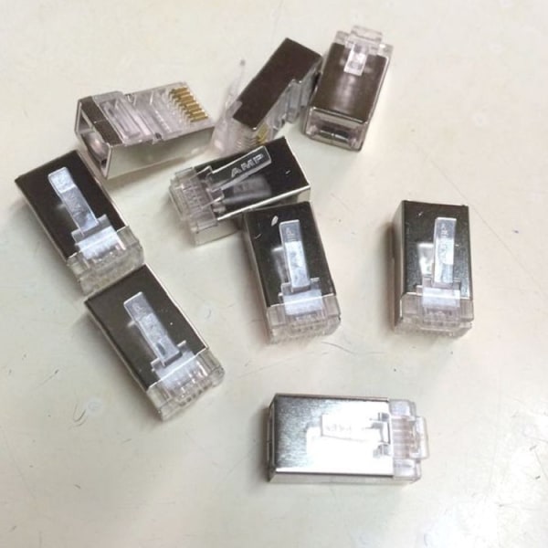 Med afskærmet super seks afskærmet 8P8C ingeniør krystalhoved RJ45 Gigabit Kategori 6 CAT6 metal 100 er blevet testet