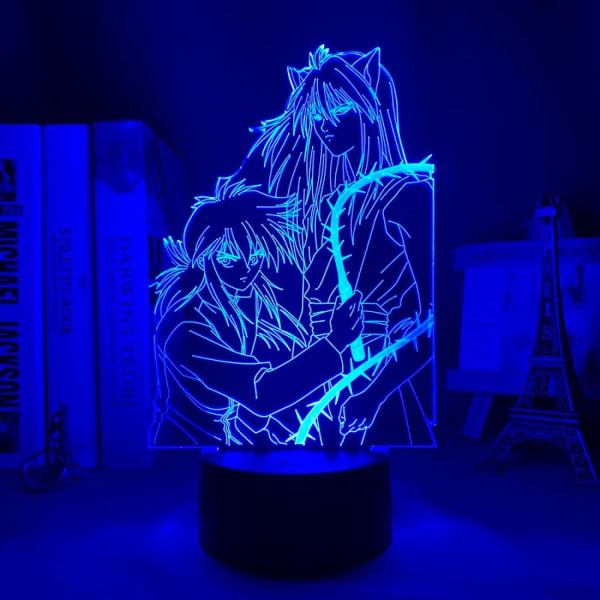 WJ Yu Yu Hakusho Hiei LED nattlys for soveromdekor gave nattlys Anime 3D lampe Kuronue Yu Yu Hakusho
