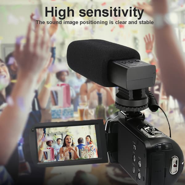 K&F Concept S5 stereovideomikrofon med blitsskoadapter for DSLR-kamera videokamera