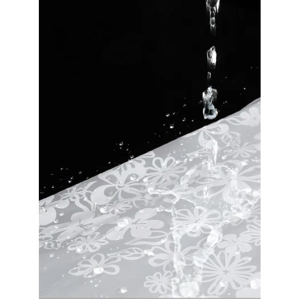 PEVA dusjforheng hengende gardin fri punch teleskopstang fortykning Peva lite blad sett 180*180+ stang 110-200
