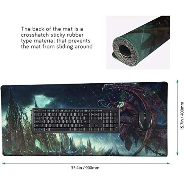 Oyun Mouse Pad, Geniş Genişletilmiş Mouse Pad Oyun, Ofis ve Ev için Kaymaz Kauçuk Tabanlı Masa Pedi (1000x500x3mm)
