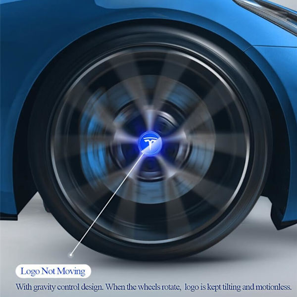 Lysende magnetisk levitasjon opplyst hjulnavdeksel navkapsler senterhetter for Tesla Model 3 Y S X