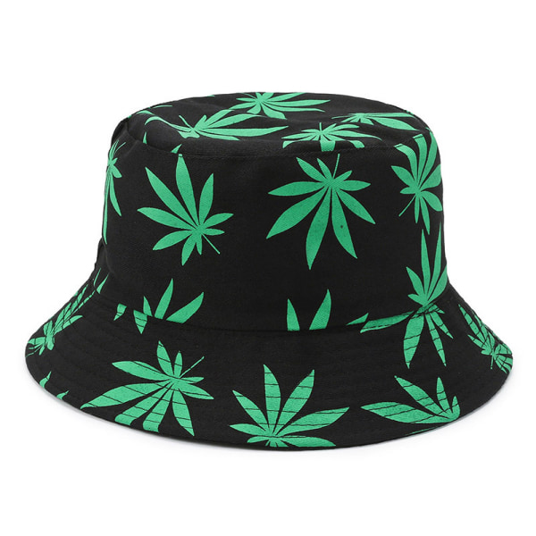 Fisherman's Hat Maple Leaf Fisherman's Hat Solhatt för män och kvinnor Printed cap (svart grön)