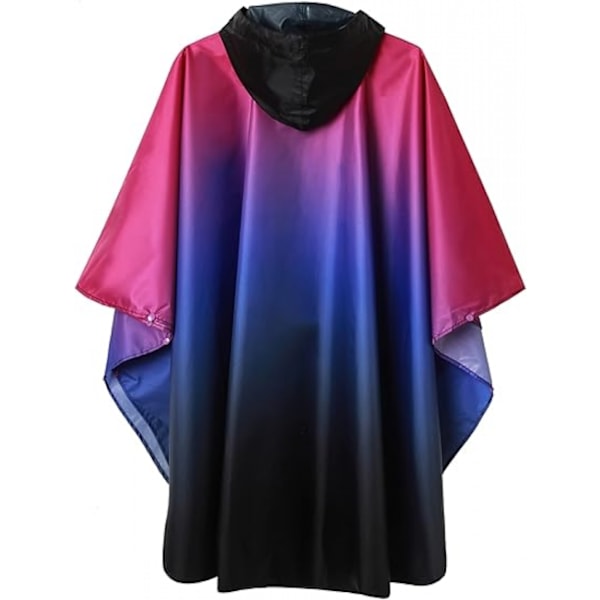 Aikuisten unisex hupullinen sadeponcho taskuilla - Monipuolinen vedenpitävä sadetakki kaikkiin ulkoiluseikkailuihin Red, blue and black