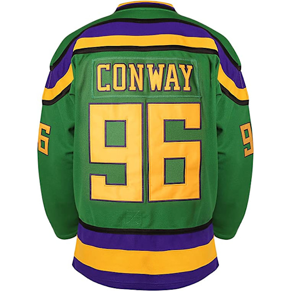 Miesten Mighty Ducks 96 Charlie Conway 99 Adam Banks 33 Greg Goldberg Elokuva Jääkiekkopaita Vihreä 96  L