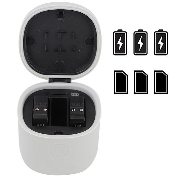 TELESIN Minneskortsläsare Förvaringsfodral Batteriladdare för Gopro Hero 5/6/7 Batteri (Endast Laddare)