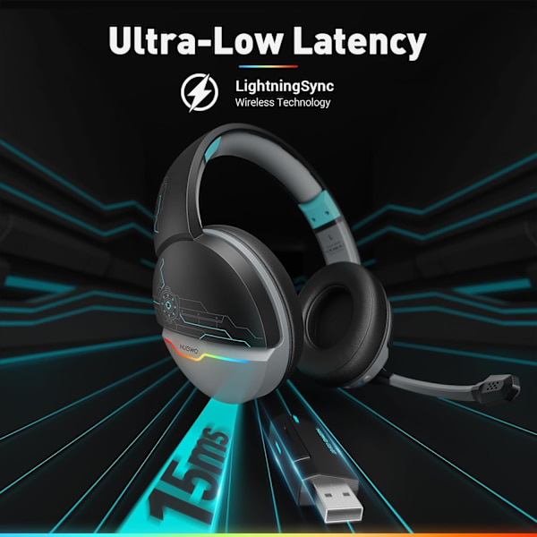 G08 Kaksinkertainen langaton pelikuuloke mikrofonilla PS5:lle, PS4:lle, PC:lle, matkapuhelimelle, tabletille: 2,4 GHz langaton + 5,3 Bluetooth - Kevyt - R