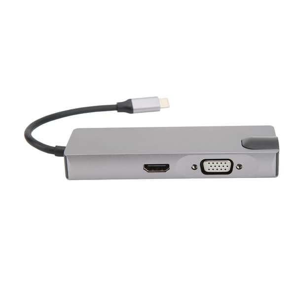 8-i-1 Type C til VGA HD multimediegrensesnitt hub-adapter PD hurtiglading USB3.0 hub