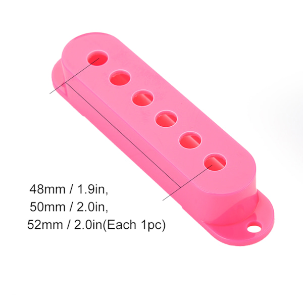 3 st plast pickup-kåpor med enkel spole 48 mm 50 mm 52 mm ersättning för elgitarr (rosa)