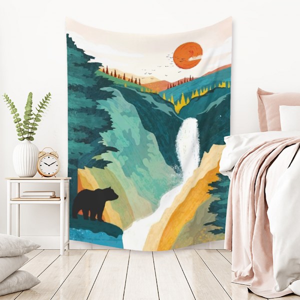 Wekity Mountains Gobeläng Estetisk Konst Hembakgrund Tyg Dekor Present Gobeläng för Vardagsrum Sovrumsdekor (5,  59 X 79 tum)