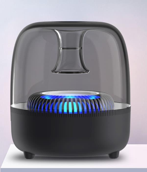 F7 bluetooth-højttaler transparent farverigt lys sort