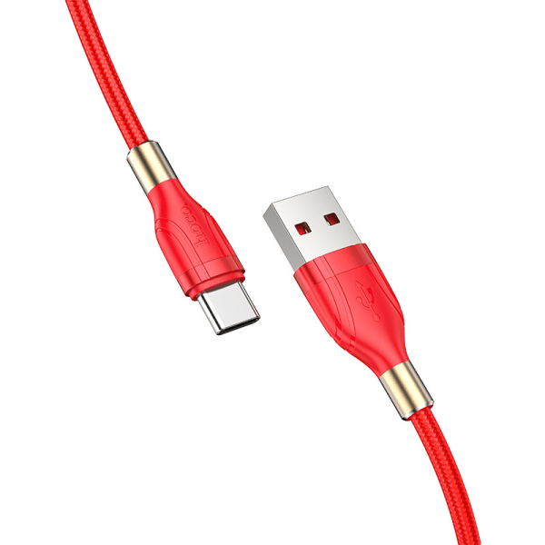 hoco. U92 laddningsdatakabel lämplig för typ-c mobiltelefon aluminiumlegering krage flätad kabel
