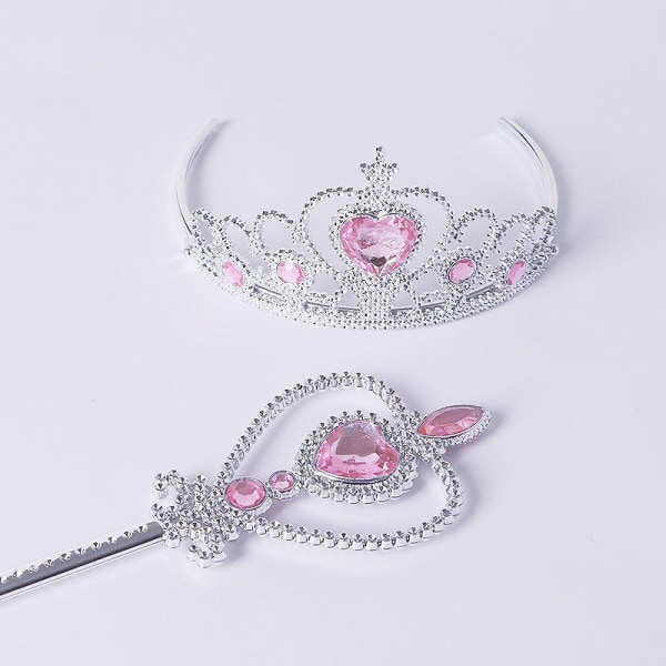 Klä upp Tiara Crown Set Princess Kostym Party Accessoarer för barn/flicka/ toddler (helt rosa), 6Pack