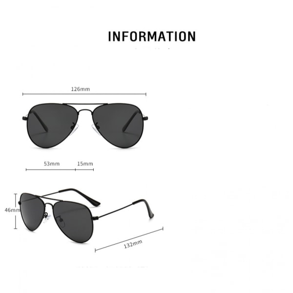 Polariserade solglasögon för barn, tonåringar och juniorer, pilotmodell, rostfritt stål, fjädergångjärn, UV-skydd, silver