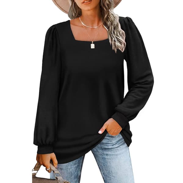 Firkantet hals langærmet top skjorte sweatshirt M