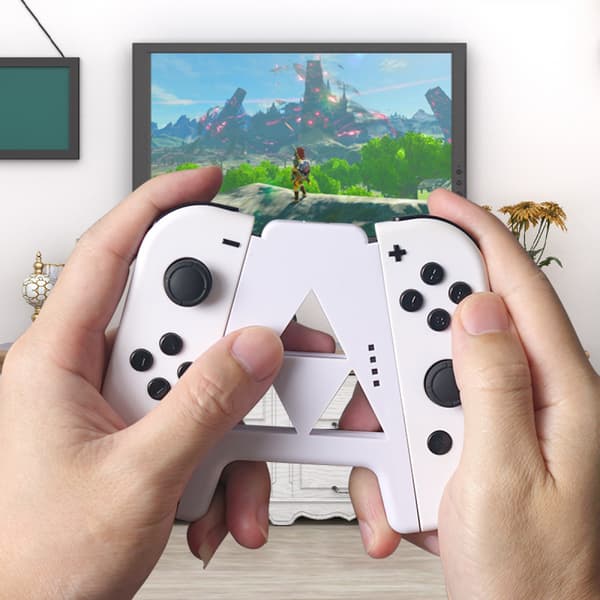 Slide Joy Con-opladningsgreb til Switch/Switch OLED Potable Joy Con-opladercontroller Komfortgreb Hastighedsopladning under afspilning (hvid)
