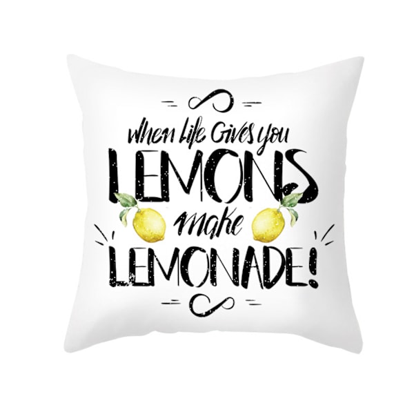 Citron efterårs pudebetræk gult citron print pude blød moderne farmhouse til soveværelse sofa stue 18 x 18 tommer (citron 5)