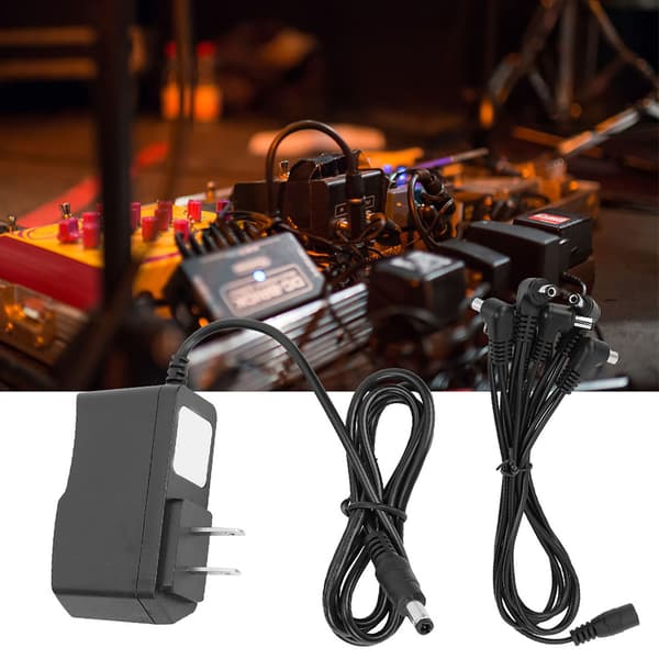 Profesjonell gitar effektpedal strøm 9V adapter 100‑240V