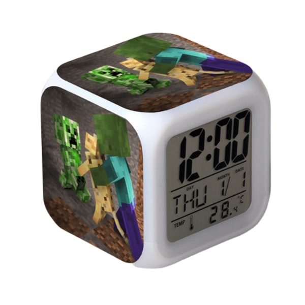 Anime  Alarm Clock One Piece LED Square Clock Digital Alarm Clock with Time, Temperature, Alarm, Date