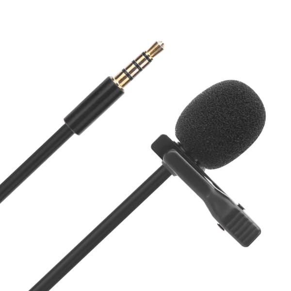 Mini bærbar reversmikrofon 1,5 meter kablet clip-on lavaliermikrofon til telefon