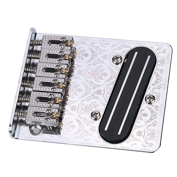 Silver Pattern med Roller Saddle TL Gitarr Bridge Dual Rail Pickup Skruvar Skiftnyckel (#2)