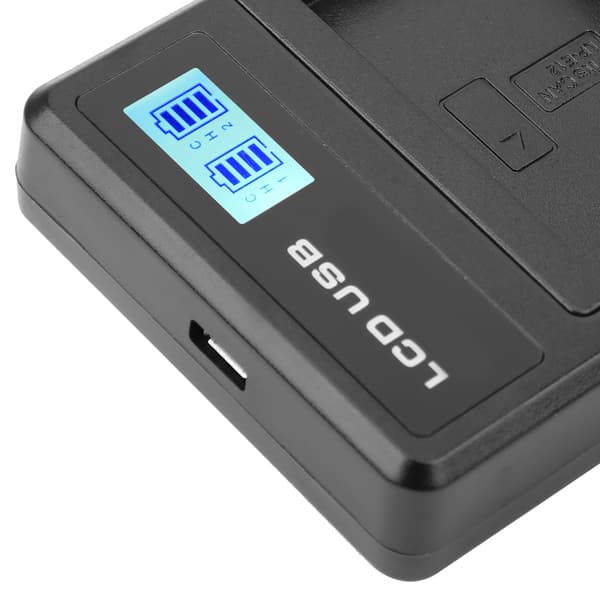 Bærbar kamerabatterioplader til LPE12 USB-kamera dobbeltoplader med LCD-display
