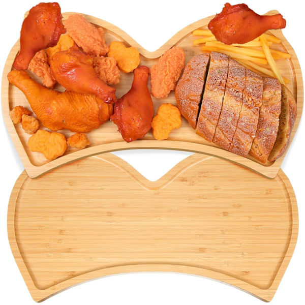 2 stk. Morsomme Charcuterie-brett Bambus Charcuterie-brett 16,93'' x 9,45'' x 0,59'' Kjøkken Vin Kjøttfat Ost Aperitiff Tallerkener Tr