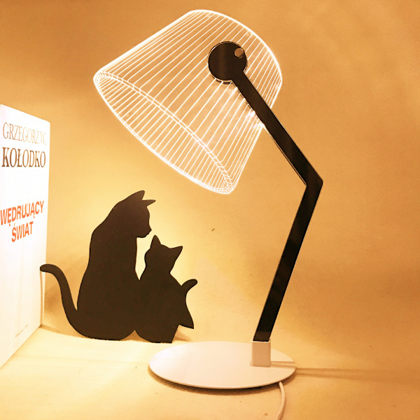 3D LED-bordlampe nattlys optisk visuell illusjon hjemmedekorbelysning